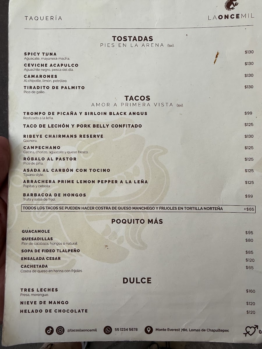 La Once Mil - Taquería Menu - Image 5